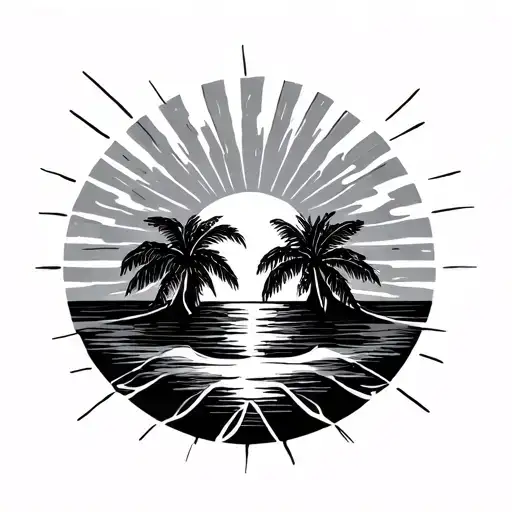 Diamonds Palms Rising Sun