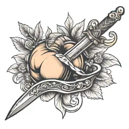 Peach Fruit With Jeweled Dagger