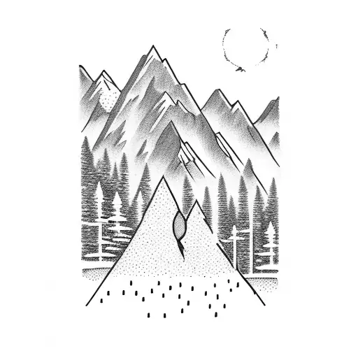 Mountain Scene Fisherman