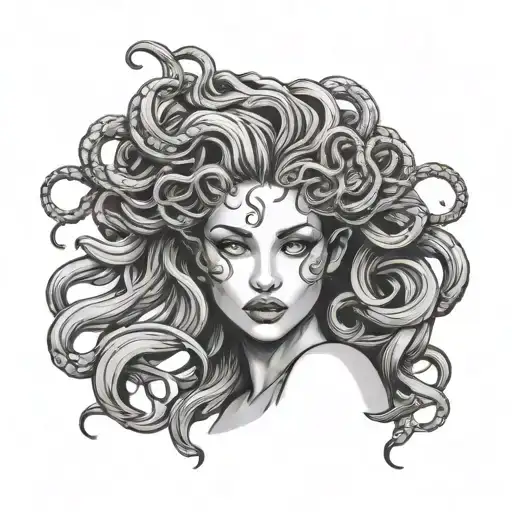 Sexy Woman Medusa Head With Septum Piercing