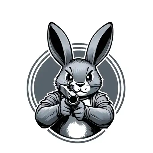 Energizer Bunny Holding Gun