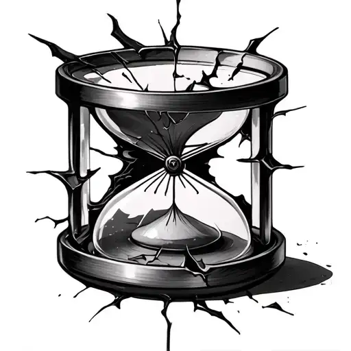 Hour Glass Broken With Soul Inside Running Out Of Time