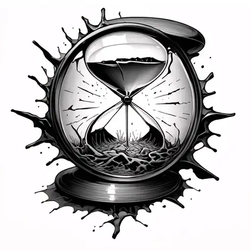 Hour Glass Broken With Soul Inside Screaming Running Out Of Time