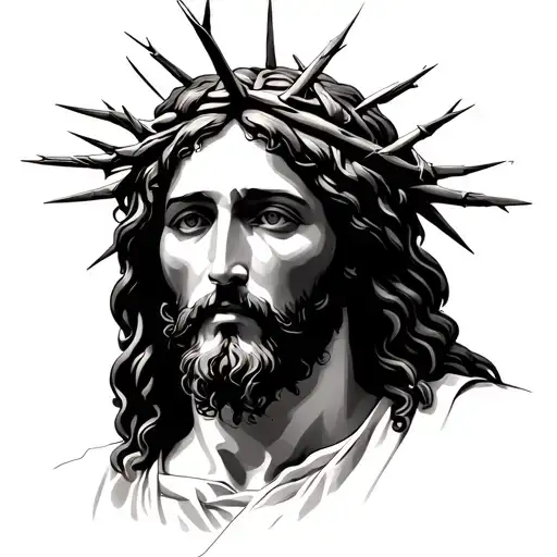 Jesus Face With Thorn Crown