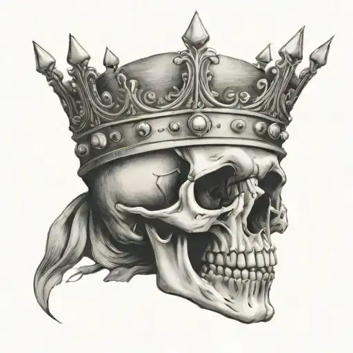 Skull Head Wearing A Crown