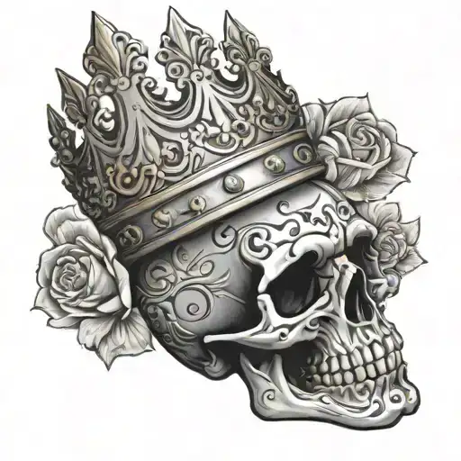 Skull Head Wearing A Crown