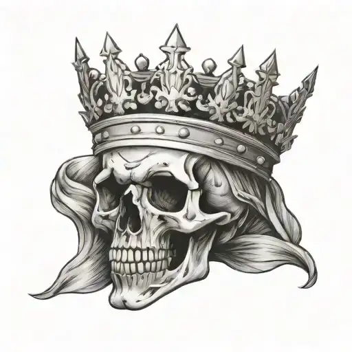 Skull Head Wearing A Crown