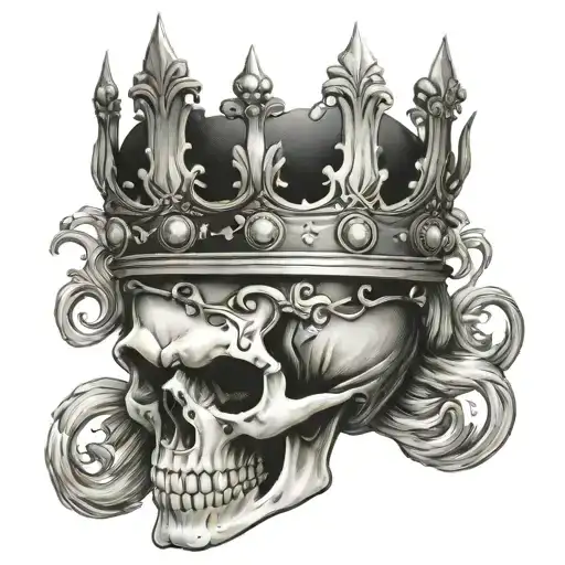Skull Head Wearing A Crown