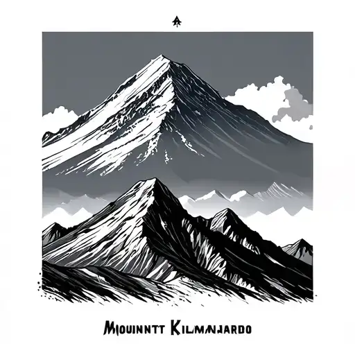 Mount Kilimanjaro With Elevation In The Mountain