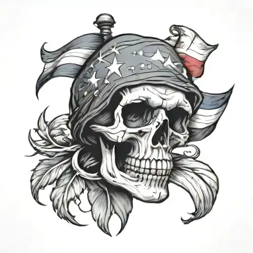 Skull With Puerto Rican Flag