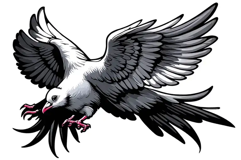 Stylized Dove With Wings Spread