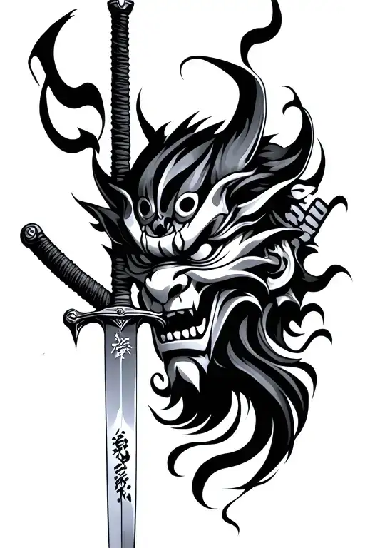Oni Mask Katana Sword Going