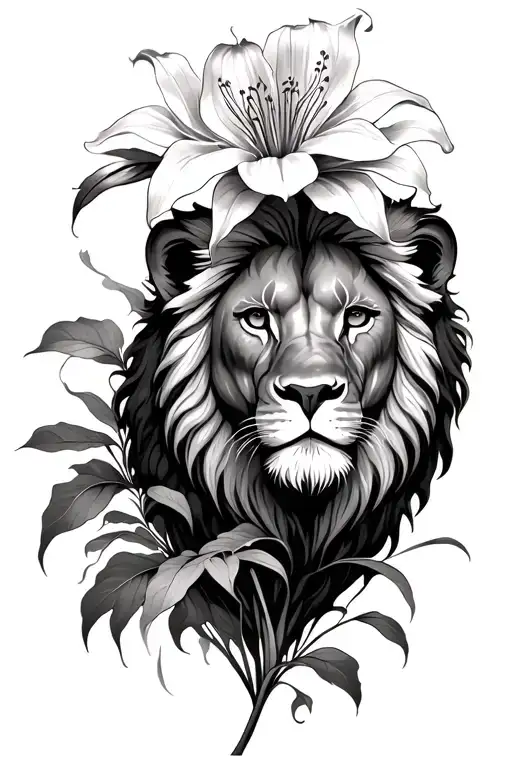 Lycoris Flower With A Lion