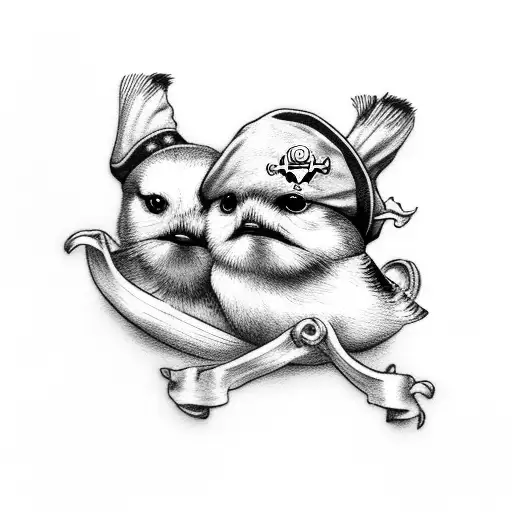 Pirate Style Swallow And Daisy