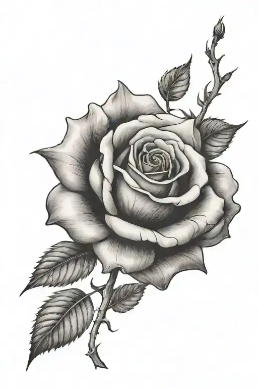 Rose With Stem Growing