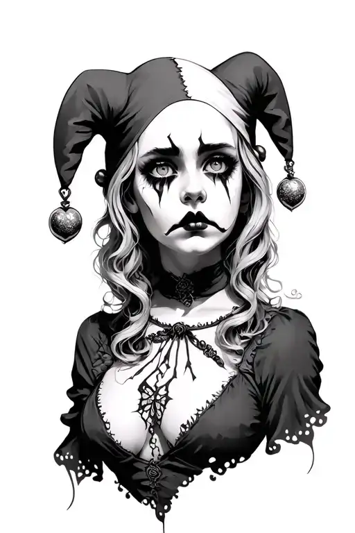 Sad Girl Jester Broken Hearted Figure