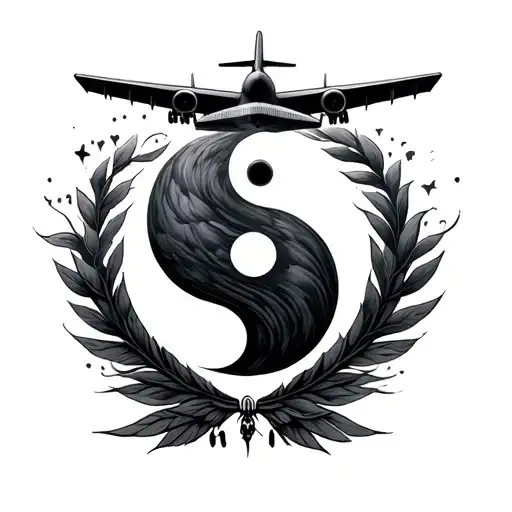 Airplane Love Marriage Ying Yang Symbol