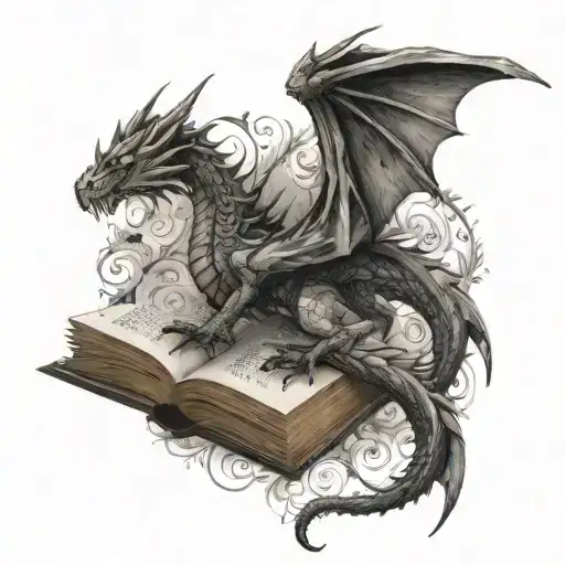 A Star-shaped Dragon With Wings Made Of Pages From A Book