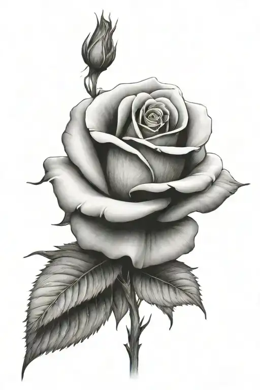 One Rose Growing With A Long Stem