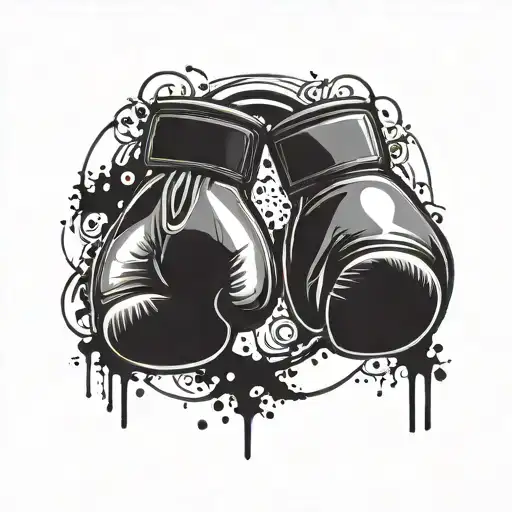 Boxing Gloves On The Background Of The Ring As A