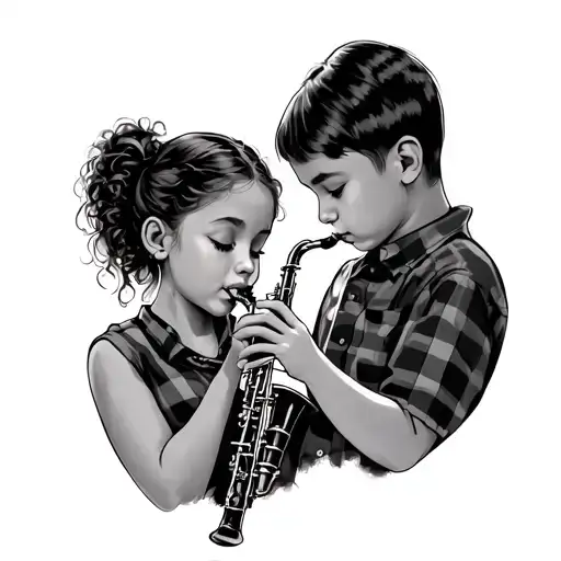 Brother Watching Sister Play Clarinet