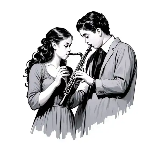 Brother Watching Sister Play Clarinet Combining