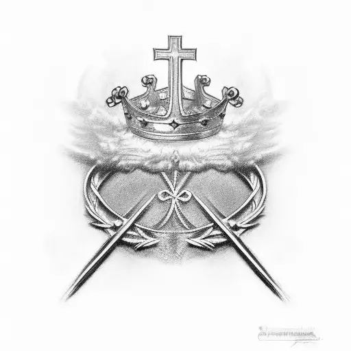 Christian Cross With Crown