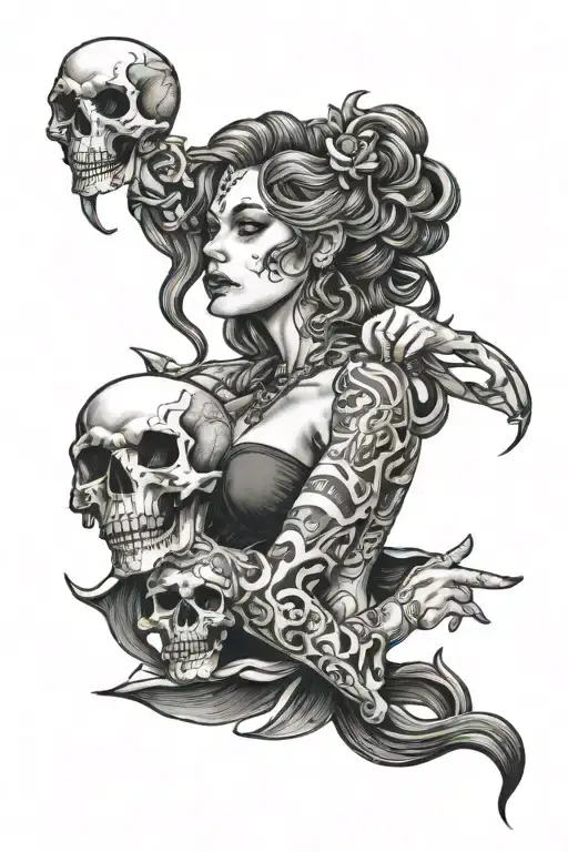 Madusa Holding Skull Hip Piece