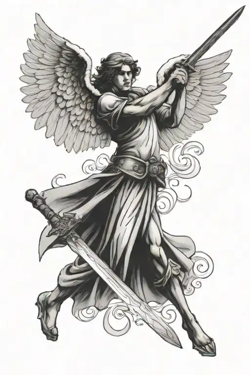 Angel Michael Holding A Sword