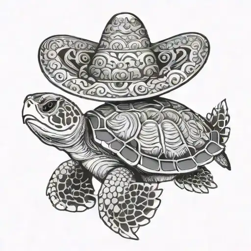 Sea Turtle Wearing A Sombrero