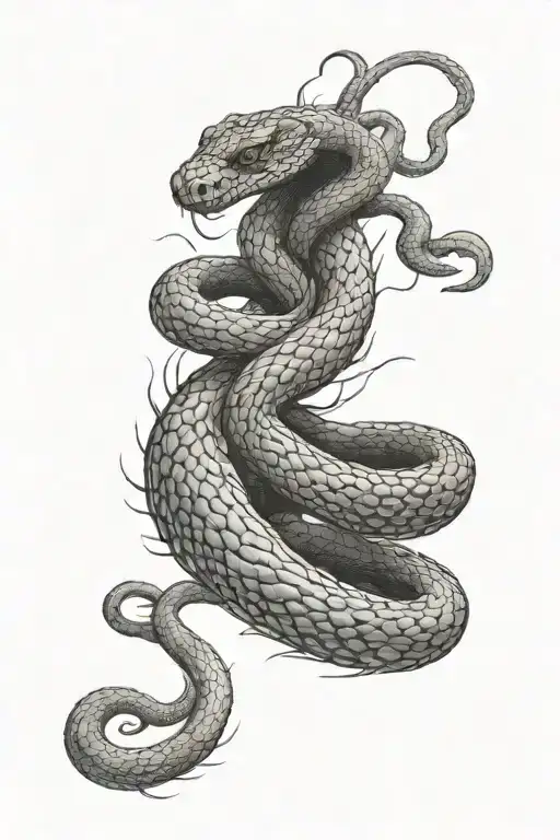 A Snake Crawling Aggressively