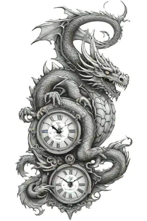 A Dragon Around A Clock