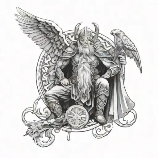 Archangel And Norse God Odin