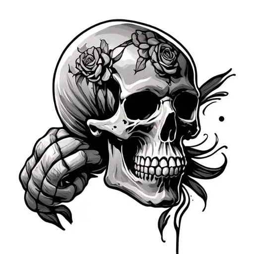 Skull Wrapped Around Arm