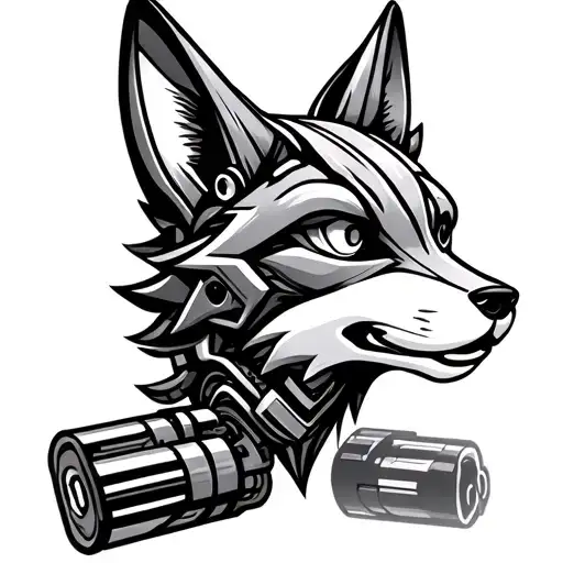 Mechanical Fox Head Made Of Charging Battery Parts