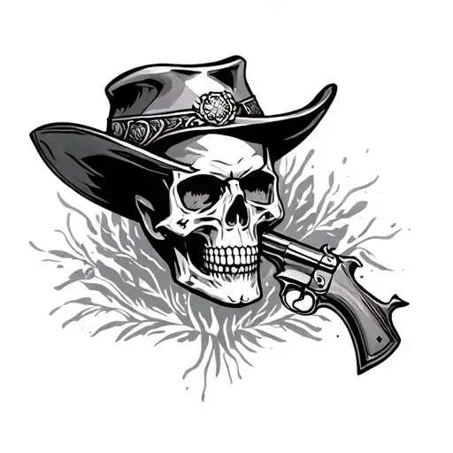 Western Tooled Leather With Skull