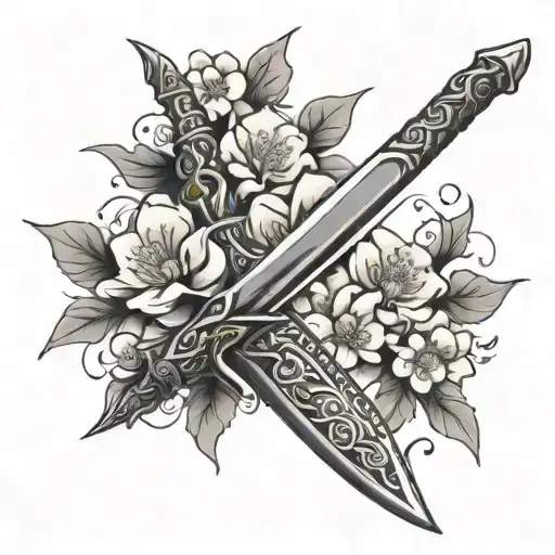 Sword With Sakura Flowers