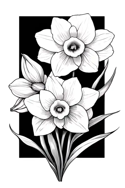 Narcissus Line Drawing