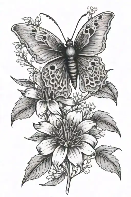 Wildflower Bou Sitting Up Against Cross