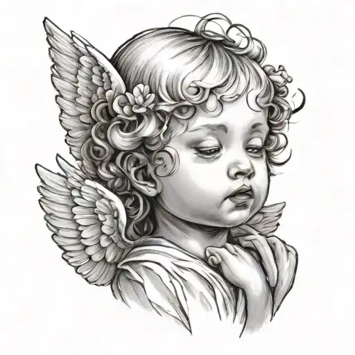 Baby Angel Face Eyes Closed