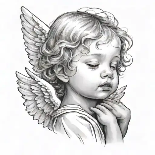 Baby Angel Face Eyes Closed