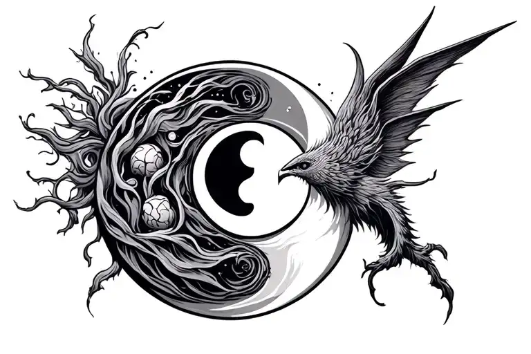 Yin Yang Made Out Of Cancer And Sagittarius