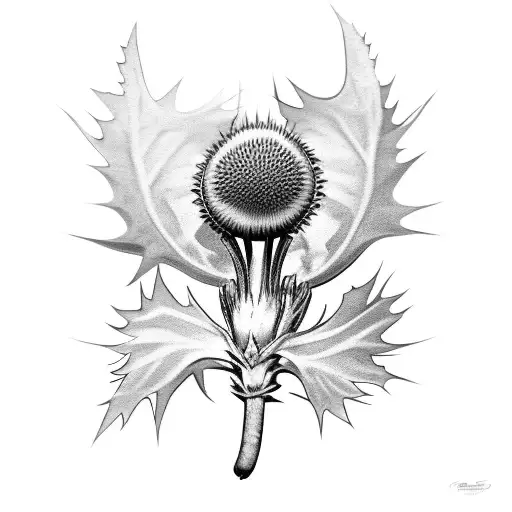 Taiaha And Scottish Thistle