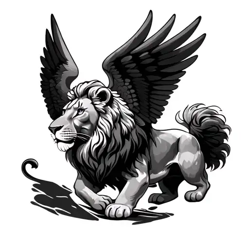 Lion With Wings Flying