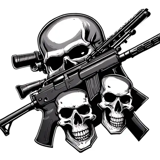 Rifles And Skulls Black Out