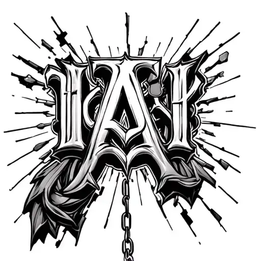 Word Hallelujah With Chain Breaking Under