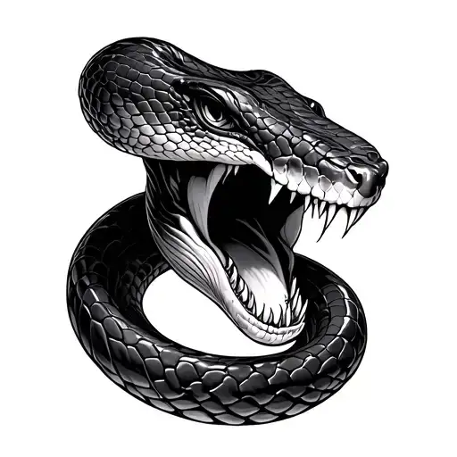 Head Of A Snake With Open Mouth