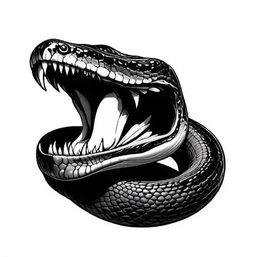 Head Of A Snake With Open Mouth