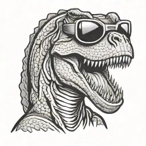 Trex Cartoon With Sunglasses