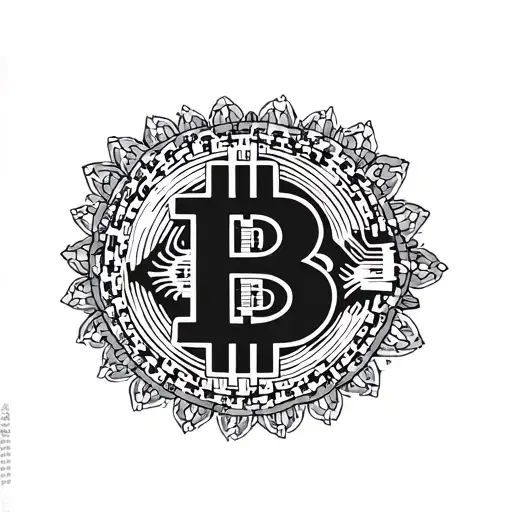 Mandala Design Inspired Bitcoin Symbol